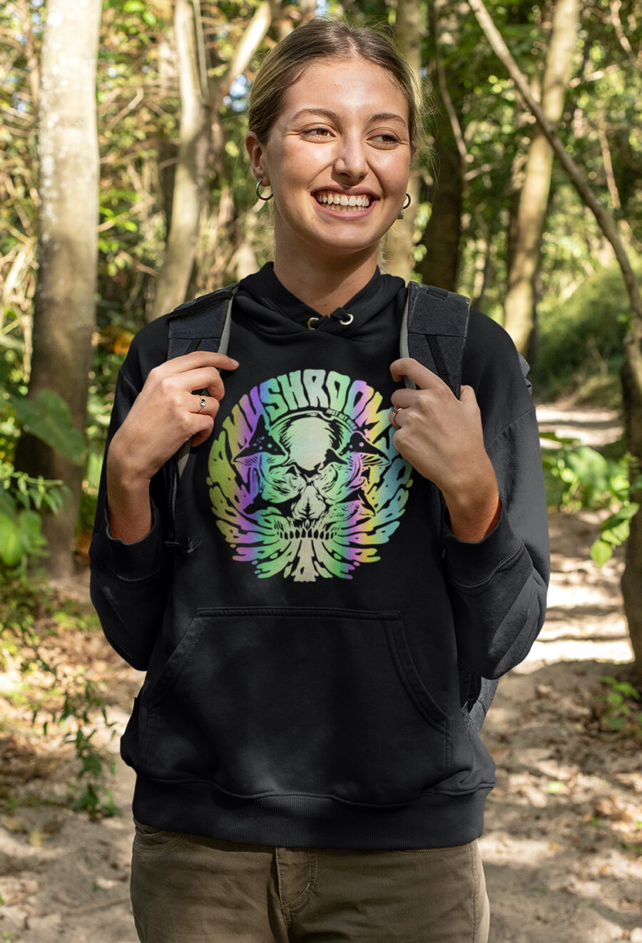 Reflective Hoodie: Mushroom Skull