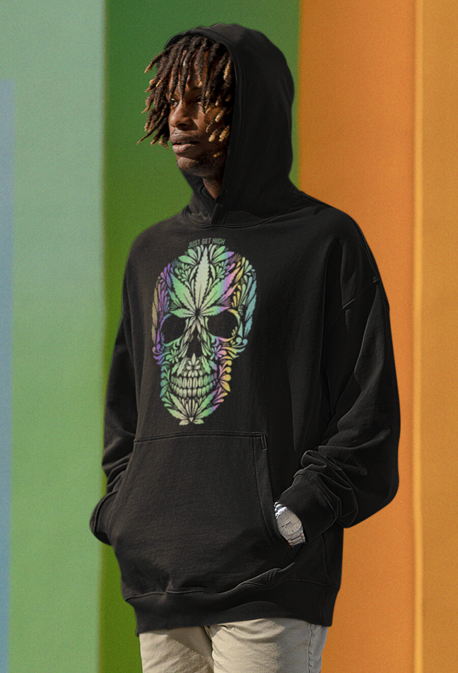 Reflective Hoodie: Skull Leaf