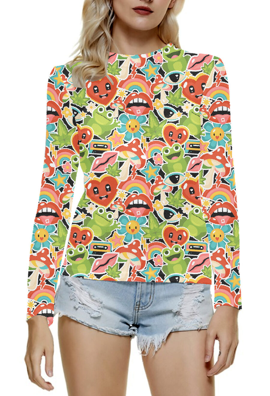 AOP Mesh Long Sleeve Shirt: Stay Trippy