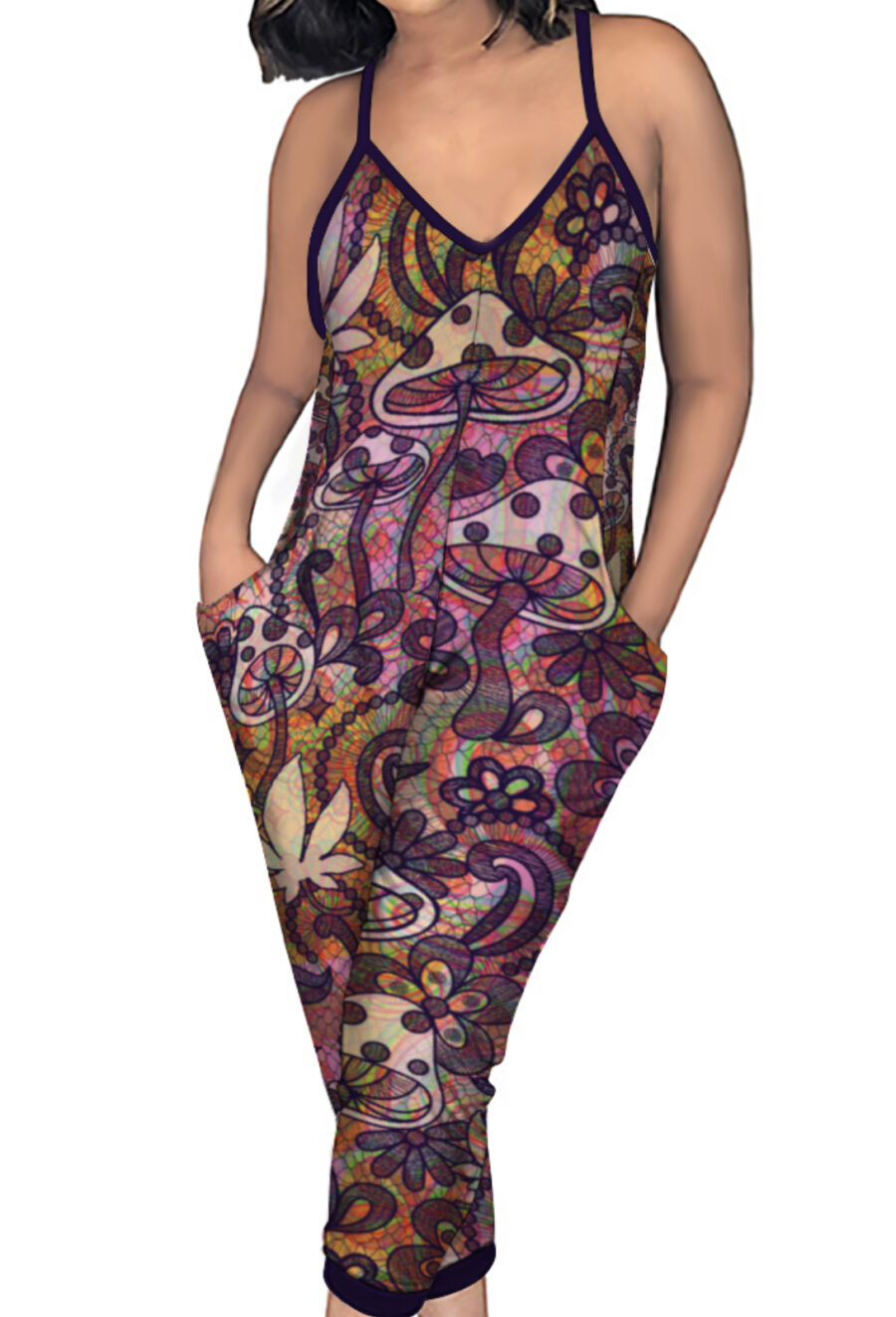 AOP Pocket Romper: Shroom Lace - Image 2