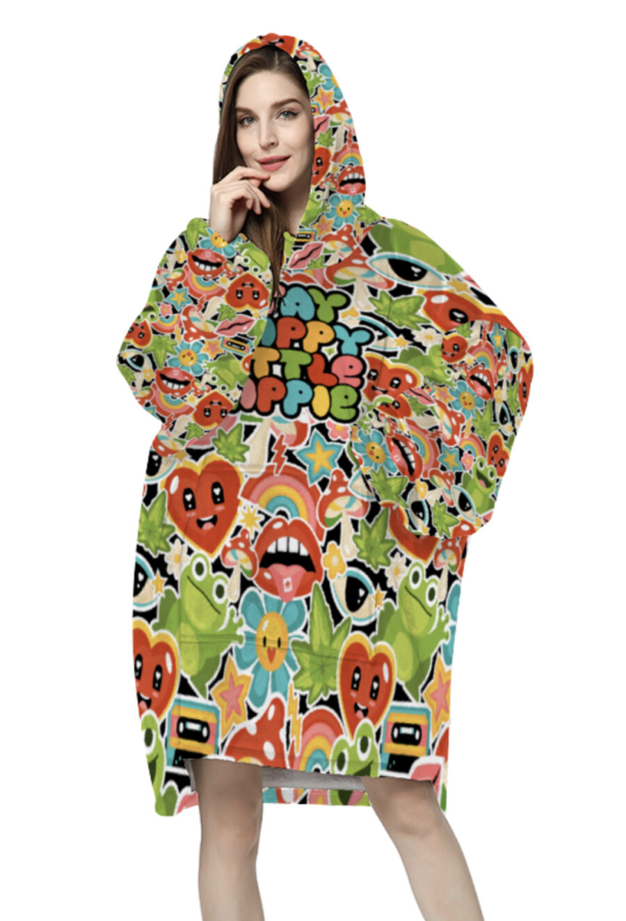AOP Oversized Fleece Hoodie: Stay Trippy