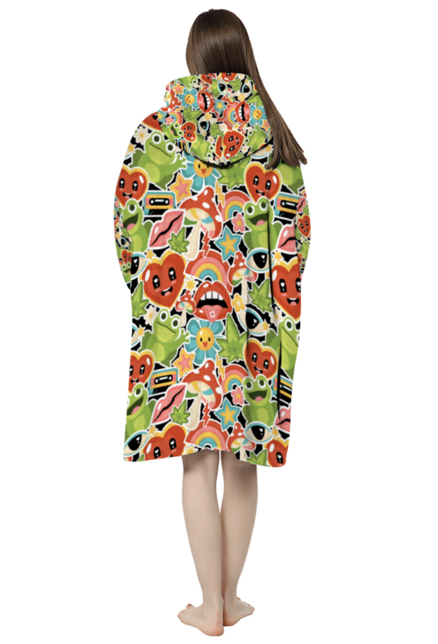 AOP Oversized Fleece Hoodie: Stay Trippy - Image 3