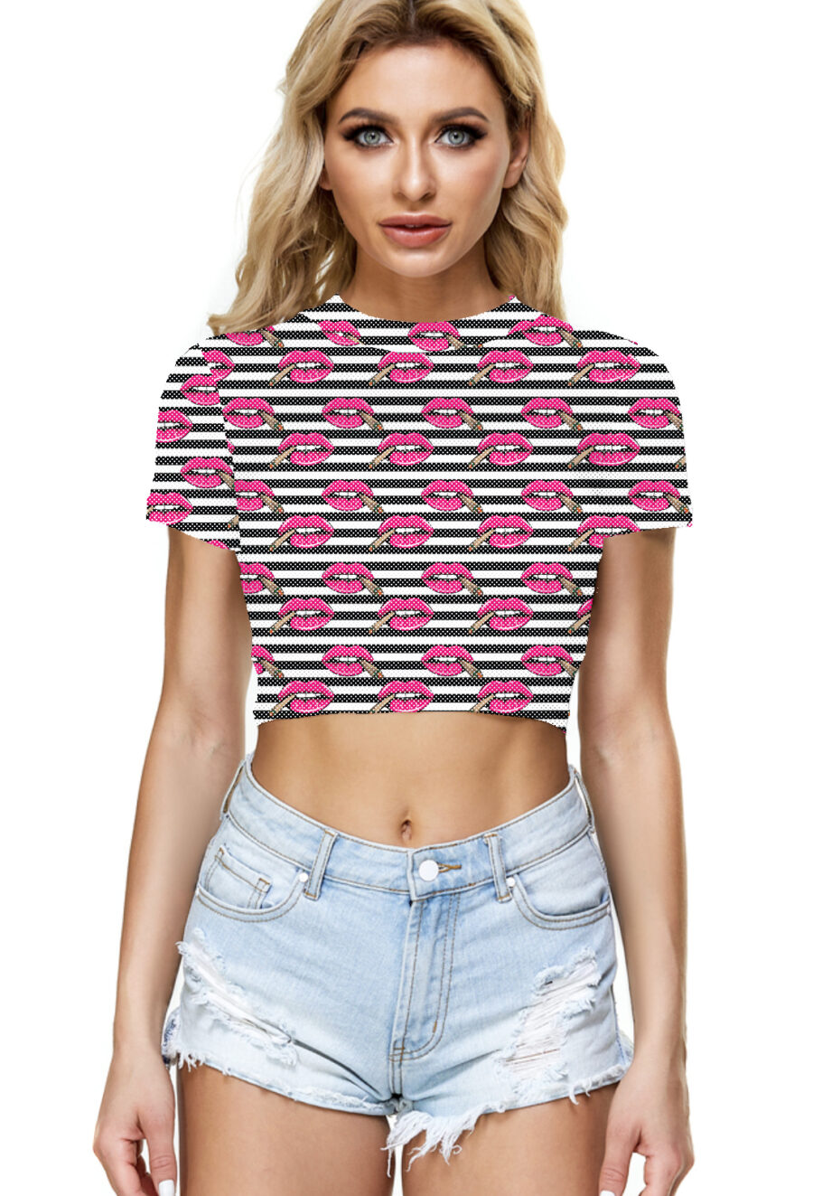 AOP Mesh Crop Top: Blunt Bitch