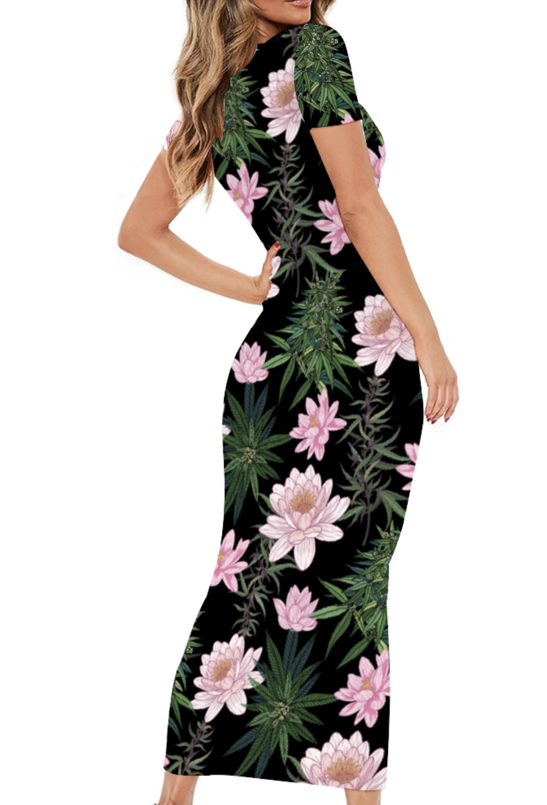 Pencil Dress: Lilies and leaves