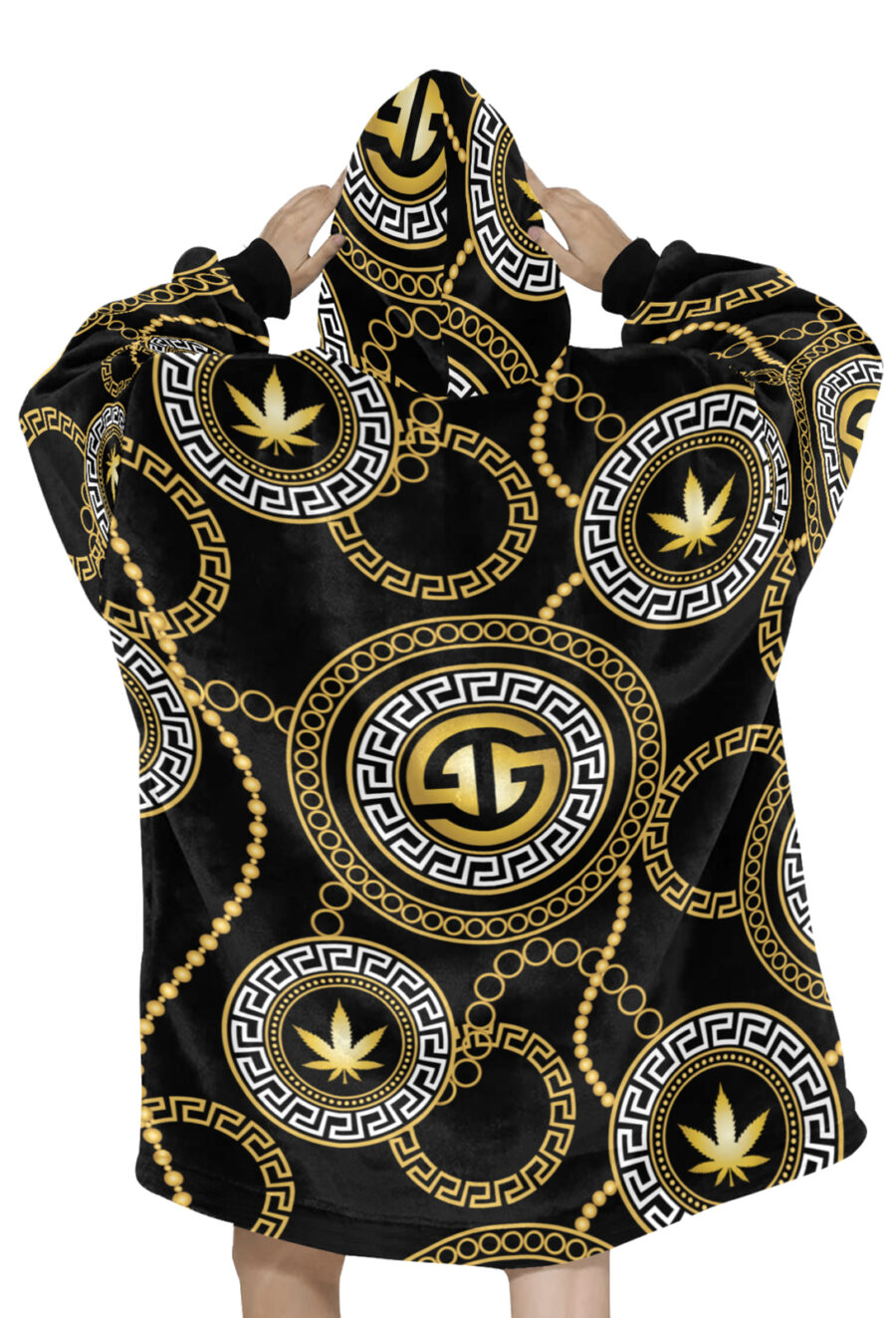 AOP Blanket Hoodie: Ganja Glam Chains - Image 2