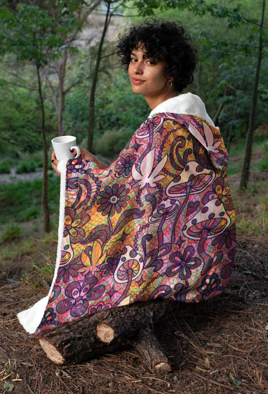 Hooded Blanket: Shroom Lace