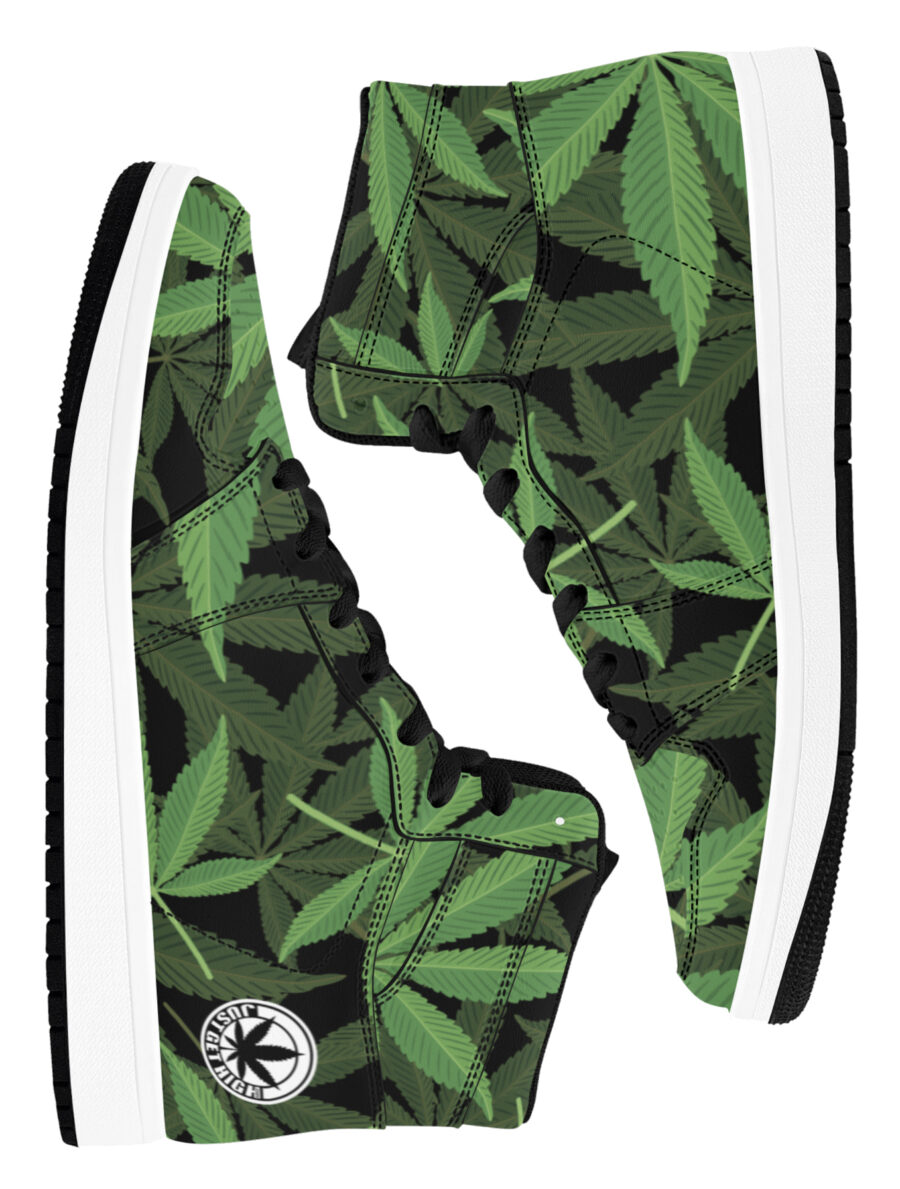 AOP Basketball High-Top: Green Leaf