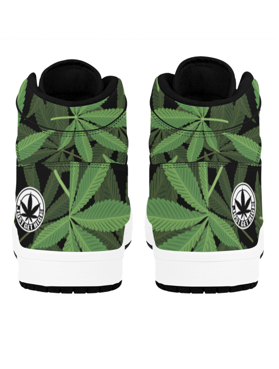 AOP Basketball High-Top: Green Leaf - Image 3