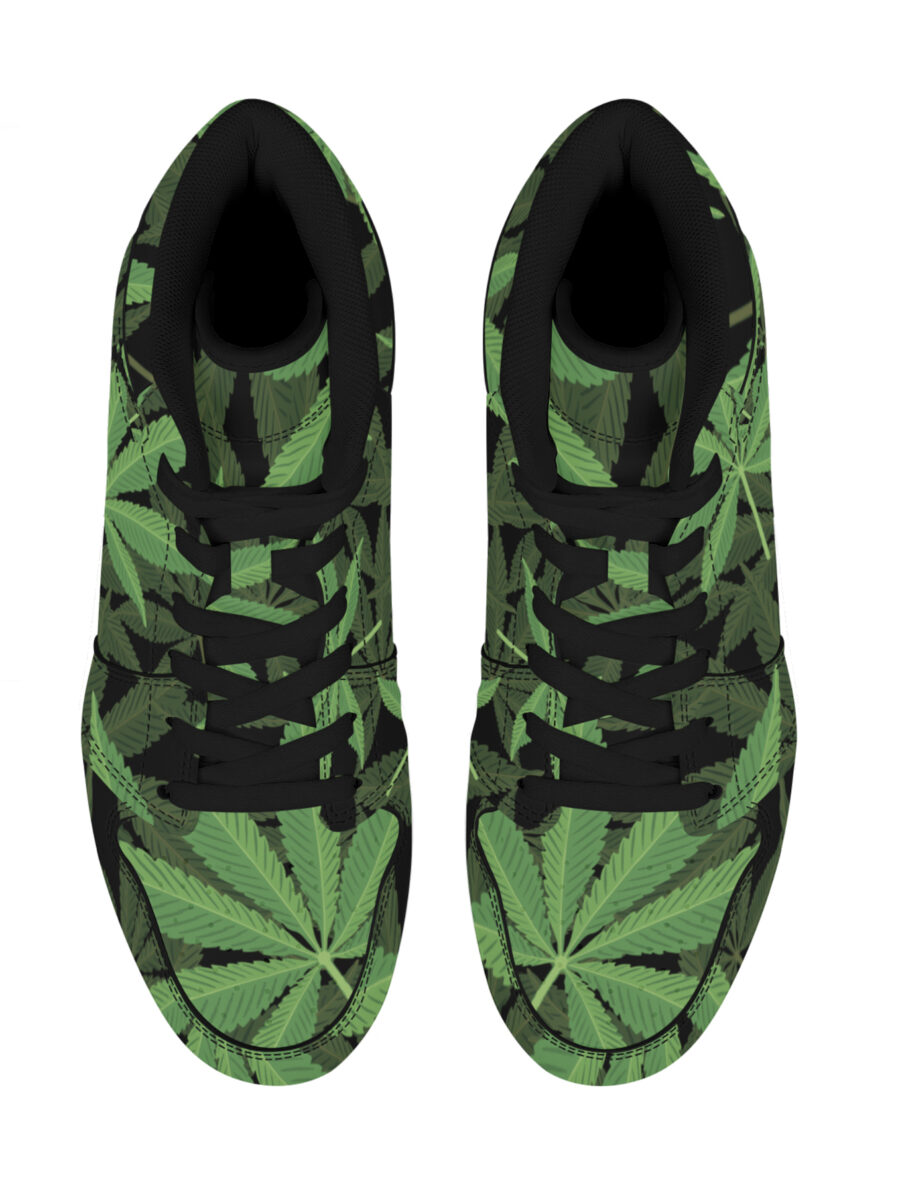 AOP Basketball High-Top: Green Leaf - Image 2