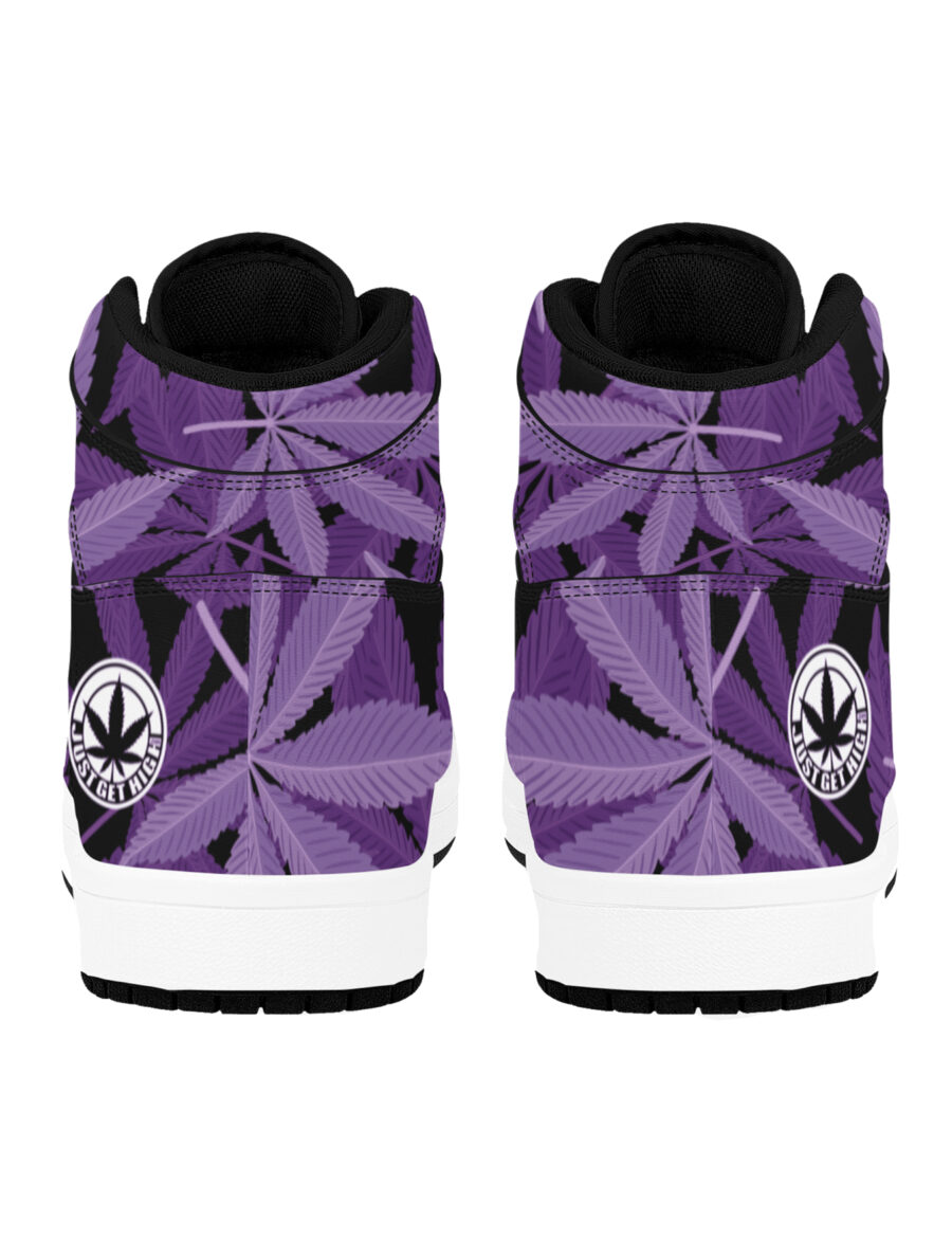 AOP Basketball High-Top: Purple Leaf - Image 3