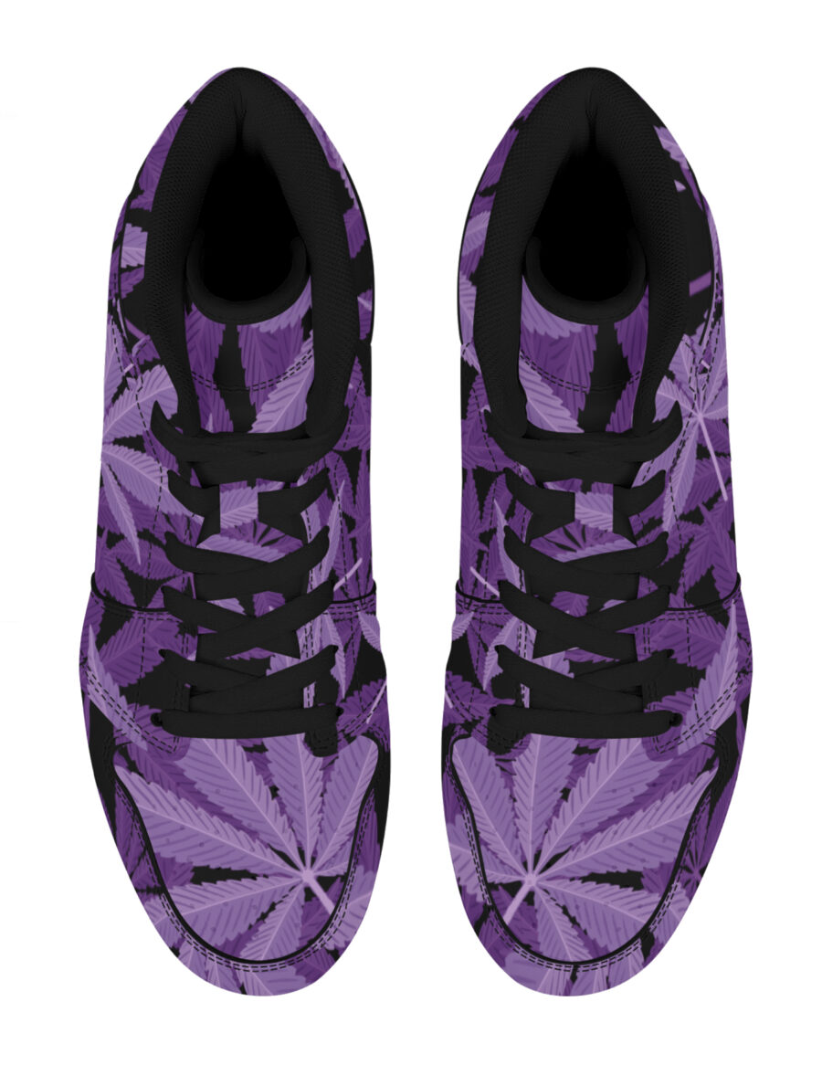 AOP Basketball High-Top: Purple Leaf - Image 2