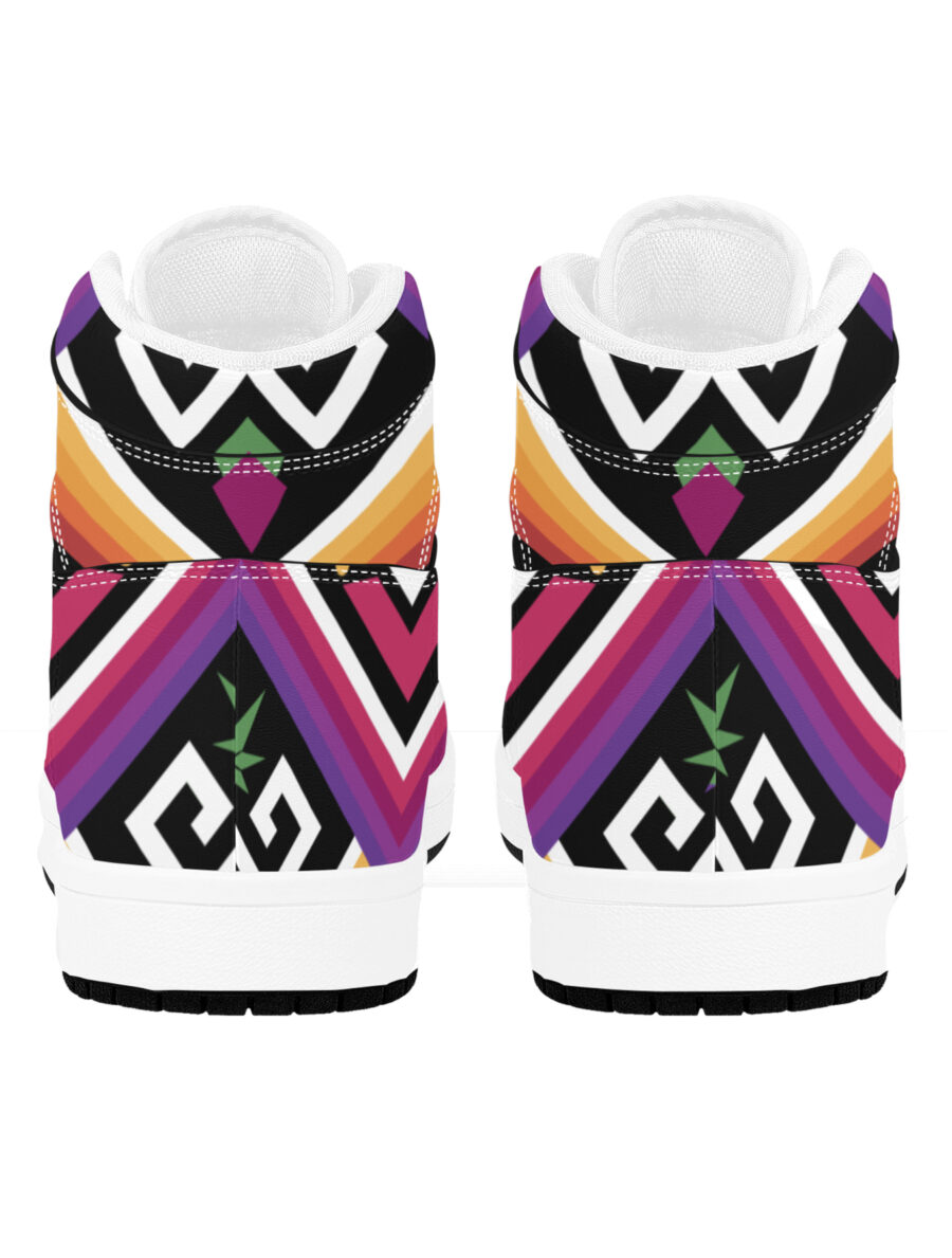 AOP Basketball High-Top: Geometric Leaf - Image 3