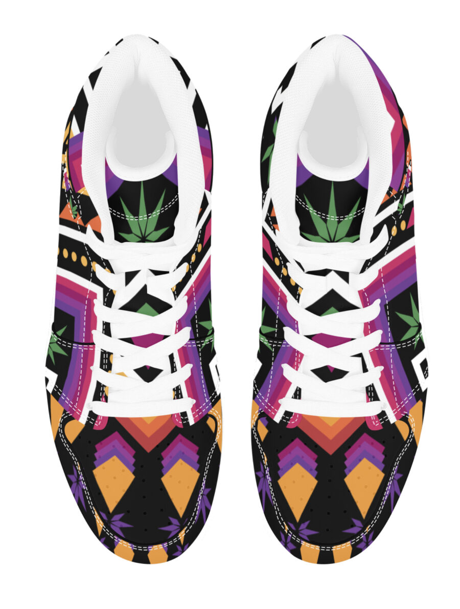 AOP Basketball High-Top: Geometric Leaf - Image 2