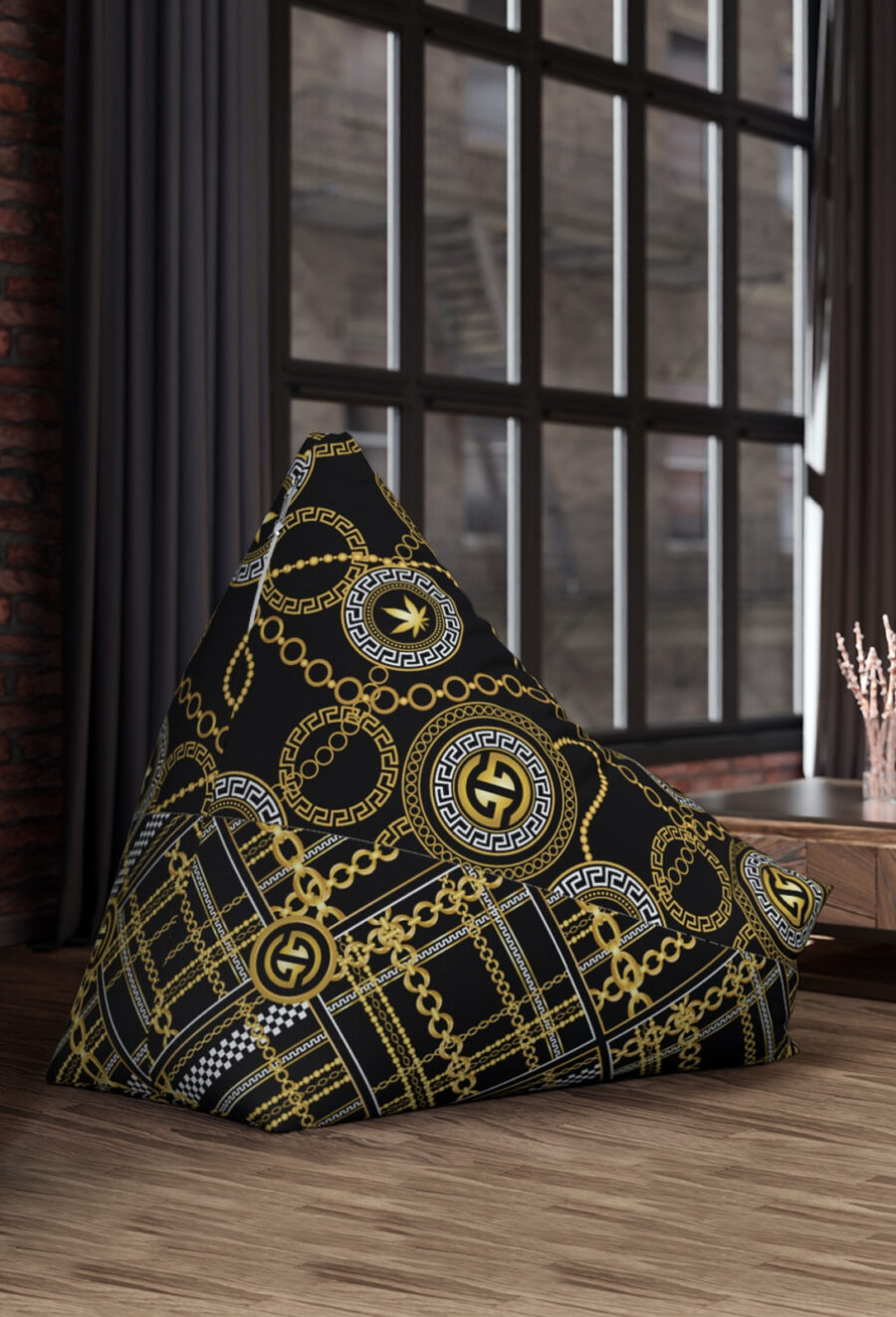 Bean Bag Cover: Ganja Glam Chains