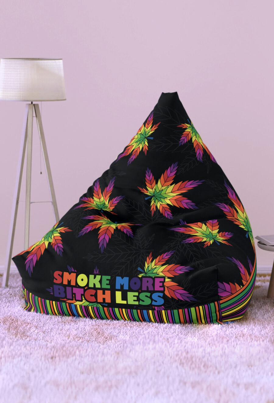 Bean Bag Cover: SMBL Rainbow Leaf