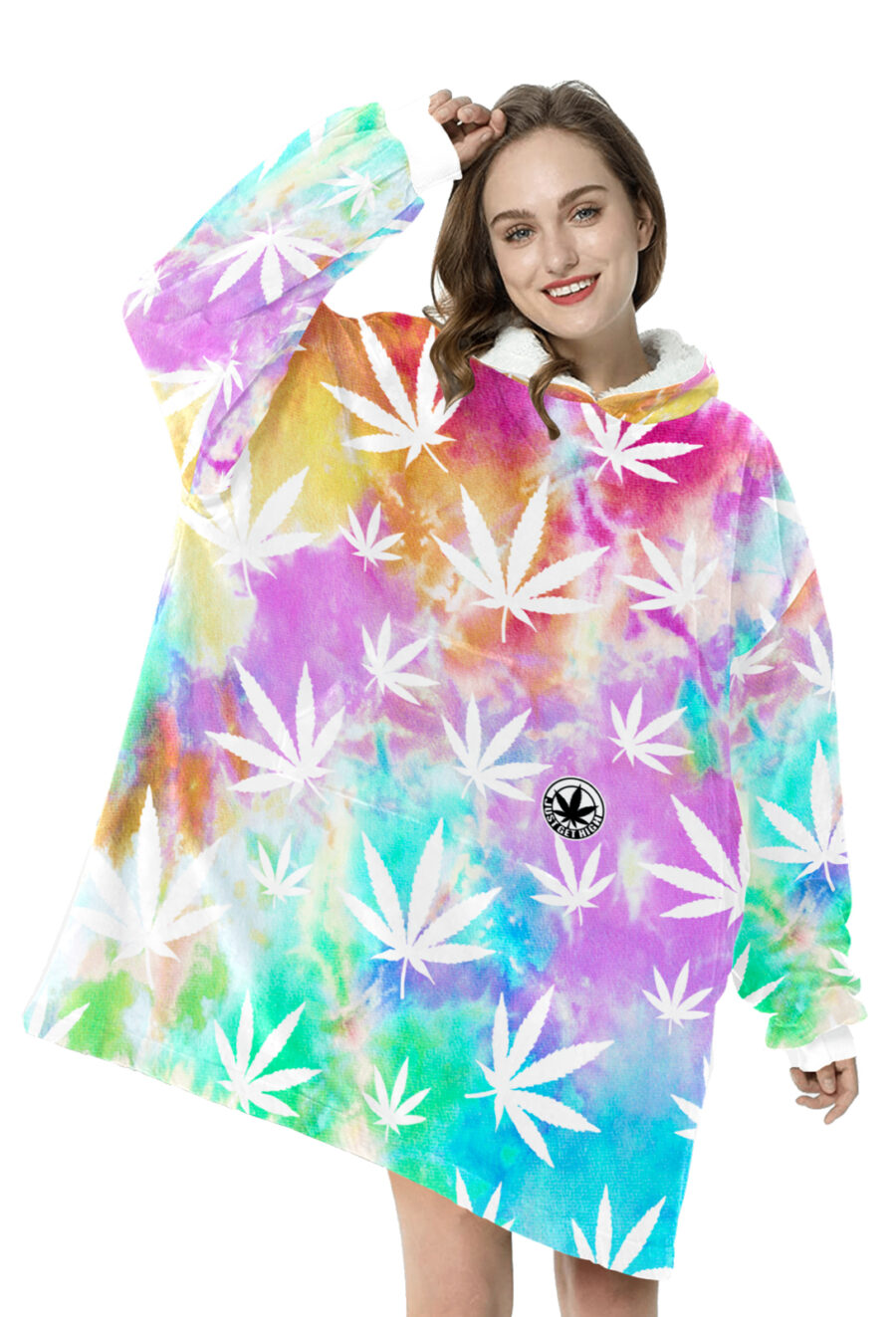 AOP Blanket Hoodie: Pastel Tie Dye