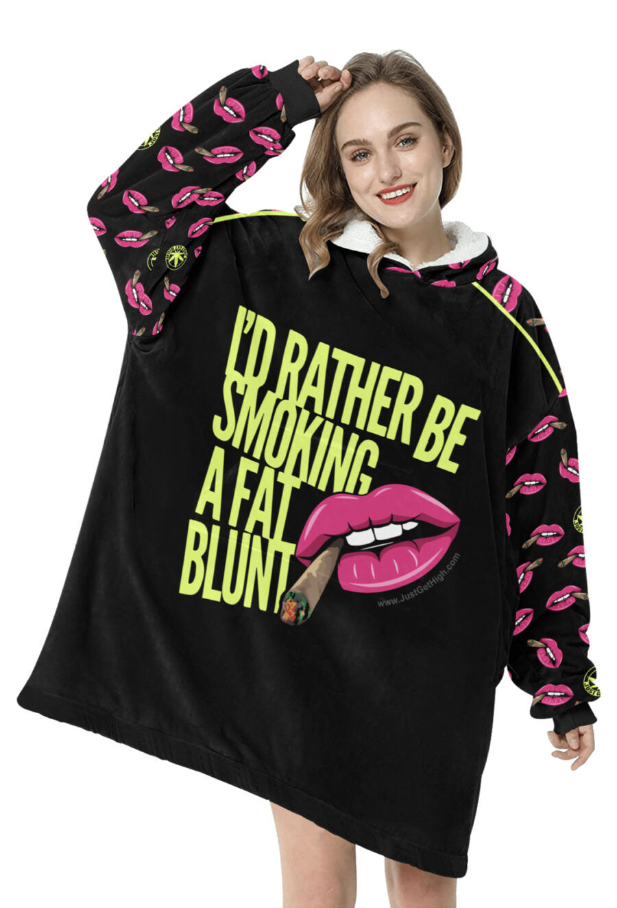 AOP Blanket Hoodie: Fat Blunt