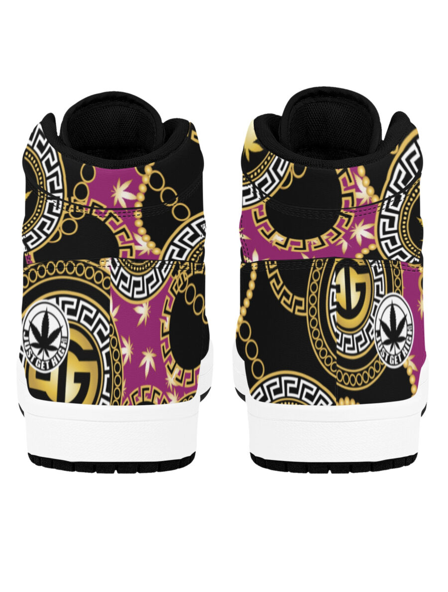 AOP Basketball High-Top: Ganja Glam Chains and Print - Image 3