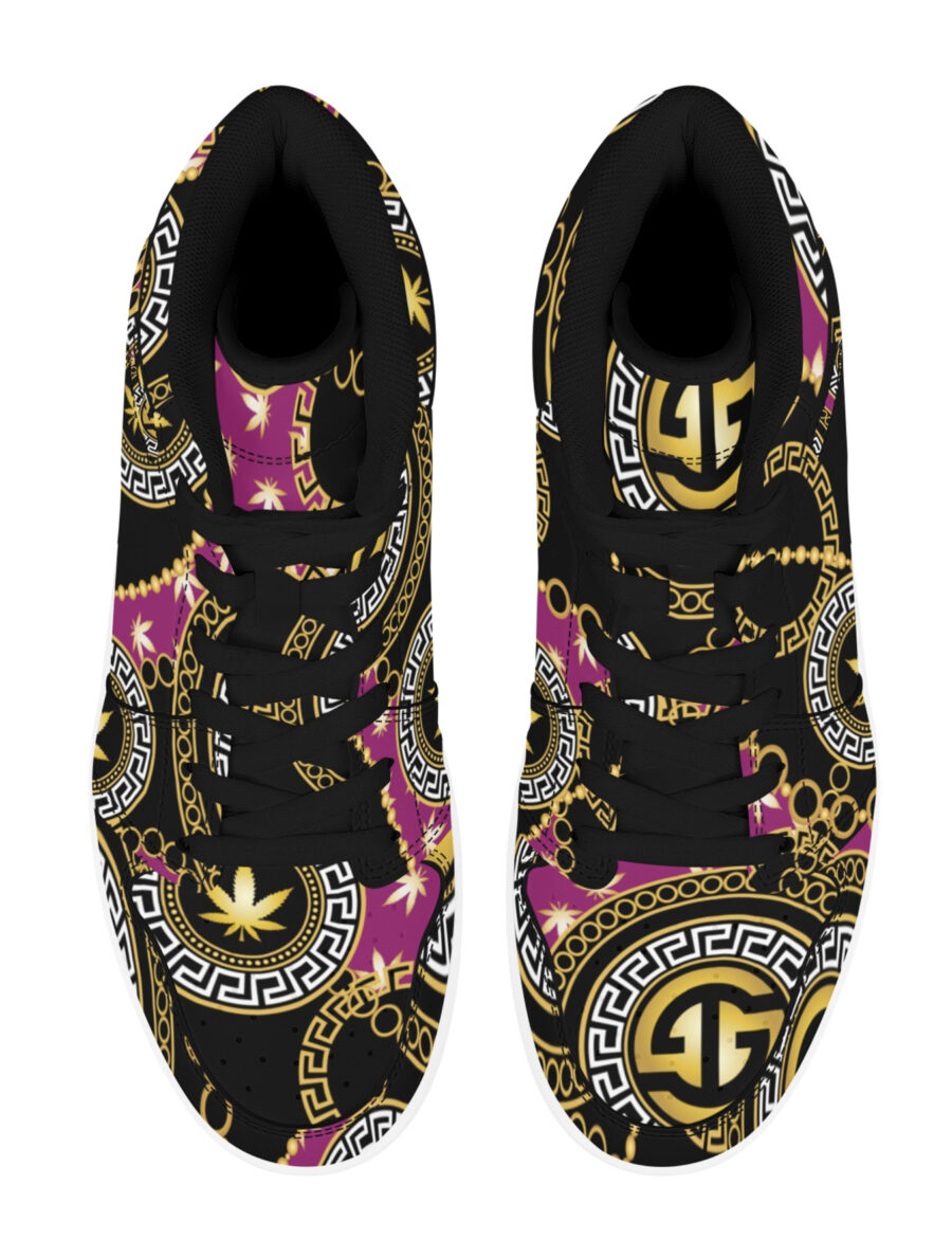 AOP Basketball High-Top: Ganja Glam Chains and Print - Image 2