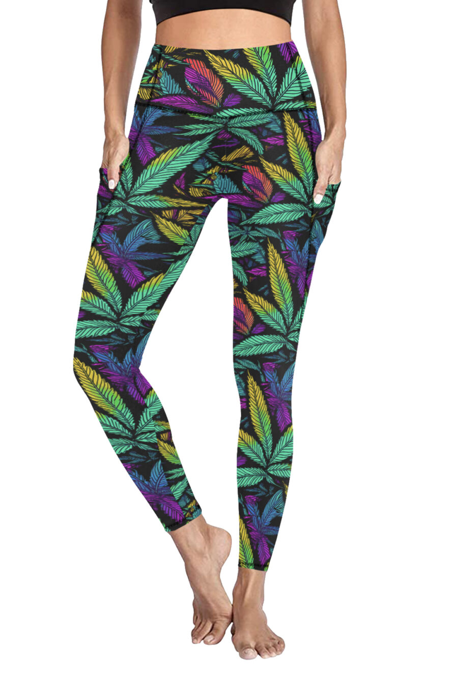 Pocket Leggings: Ombré Leaf - Image 2