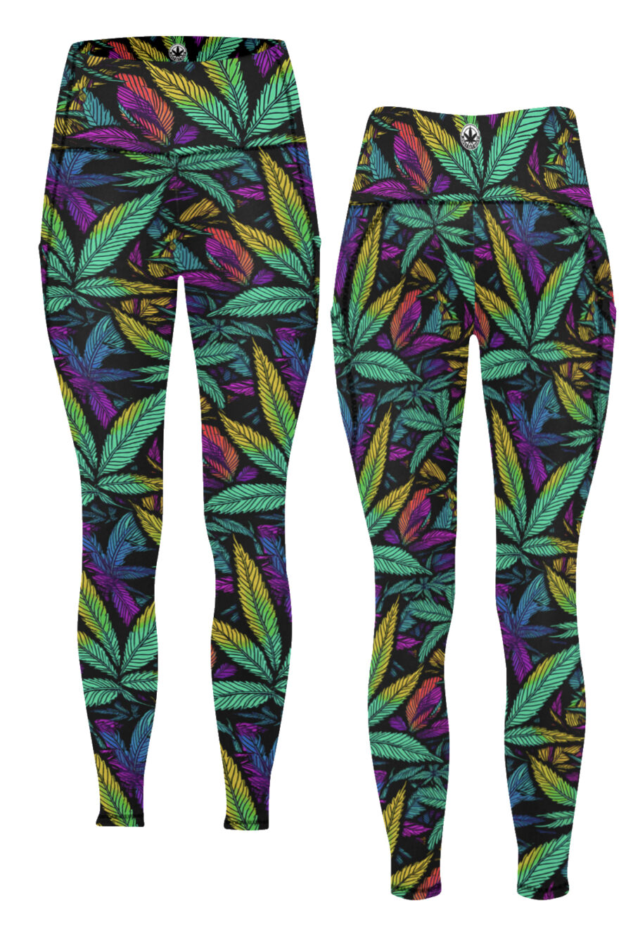 Pocket Leggings: Ombré Leaf - Image 3