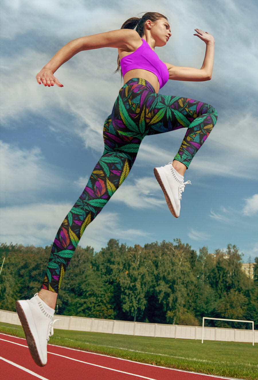 Pocket Leggings: Ombré Leaf