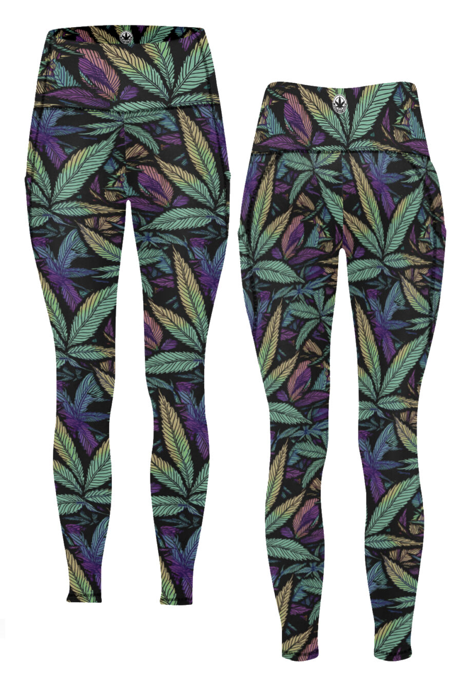 Pocket Leggings: Ombré Leaf - Image 4