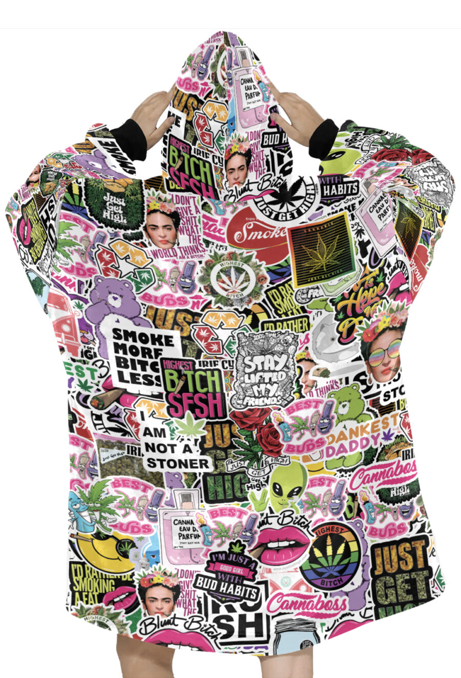AOP Blanket Hoodie: Sticker Toss - Image 2