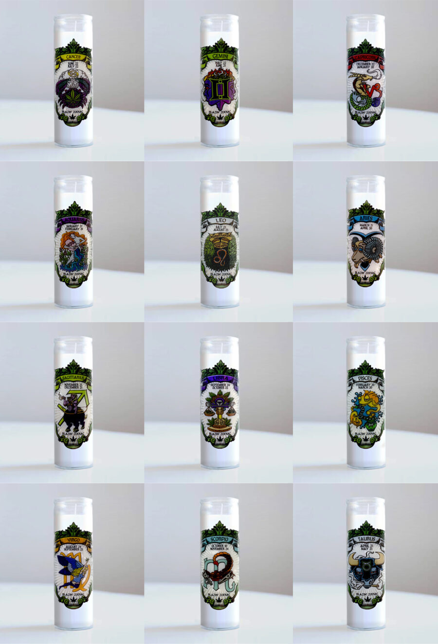 Blazin' Zodiac Candle: 12 Piece Set