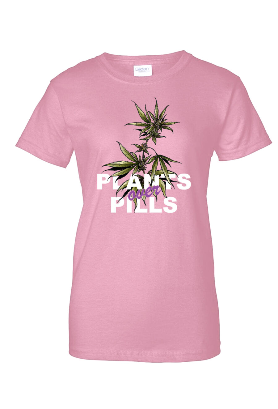Fitted T-Shirt: Plants Over Pills - Image 3