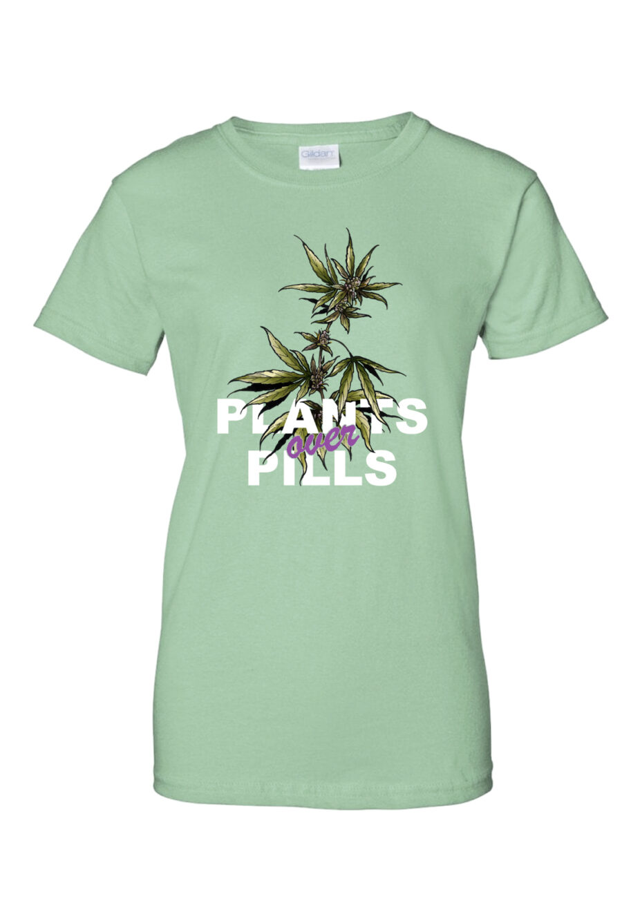 Fitted T-Shirt: Plants Over Pills - Image 2