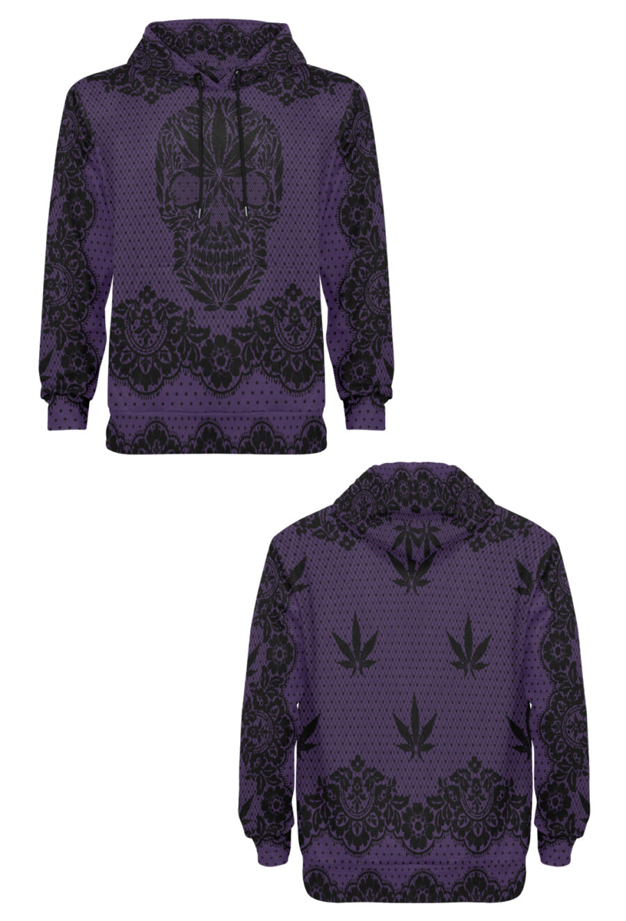 AOP Hoodie: Skull Lace - Image 2