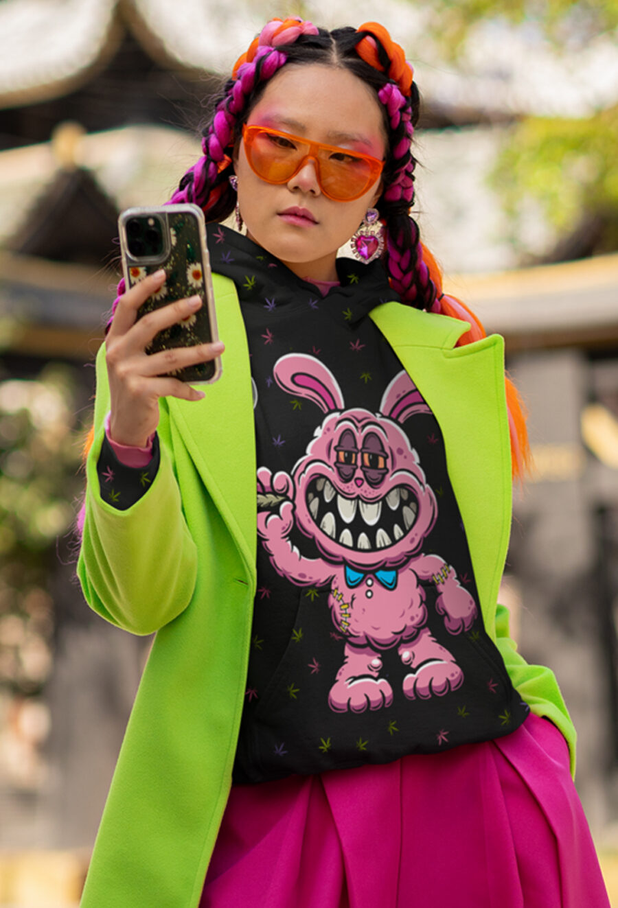 AOP Hoodie: Zombie Nugs Bunny