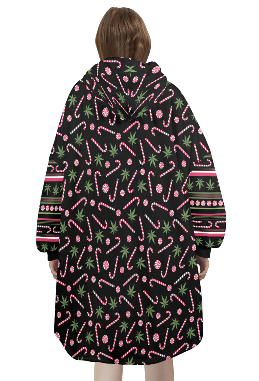 AOP JUMBO Blanket Hoodie: Canna Cane - Image 2