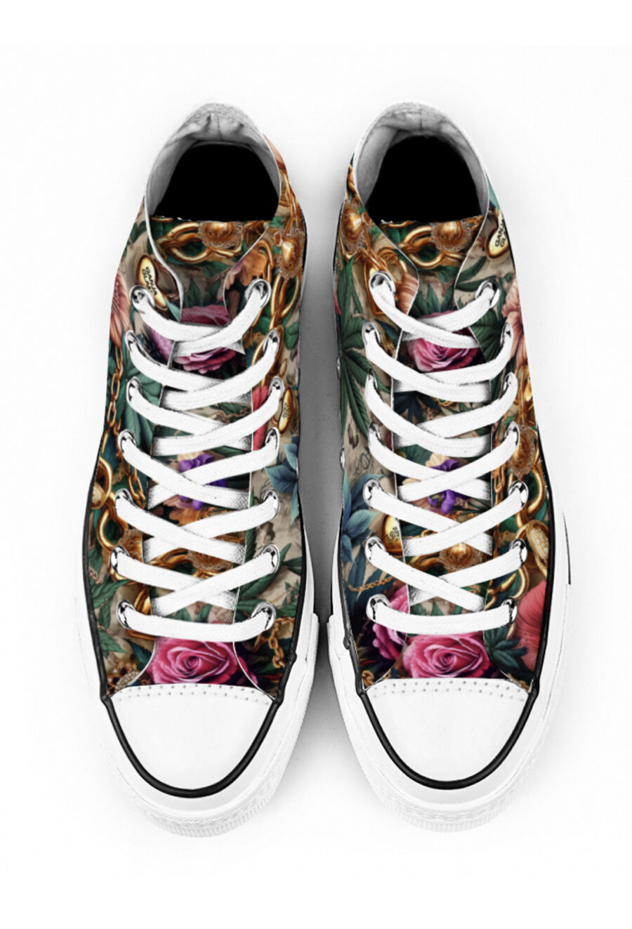 AOP Canvas High-Top: Hearts and Hemp - Image 2