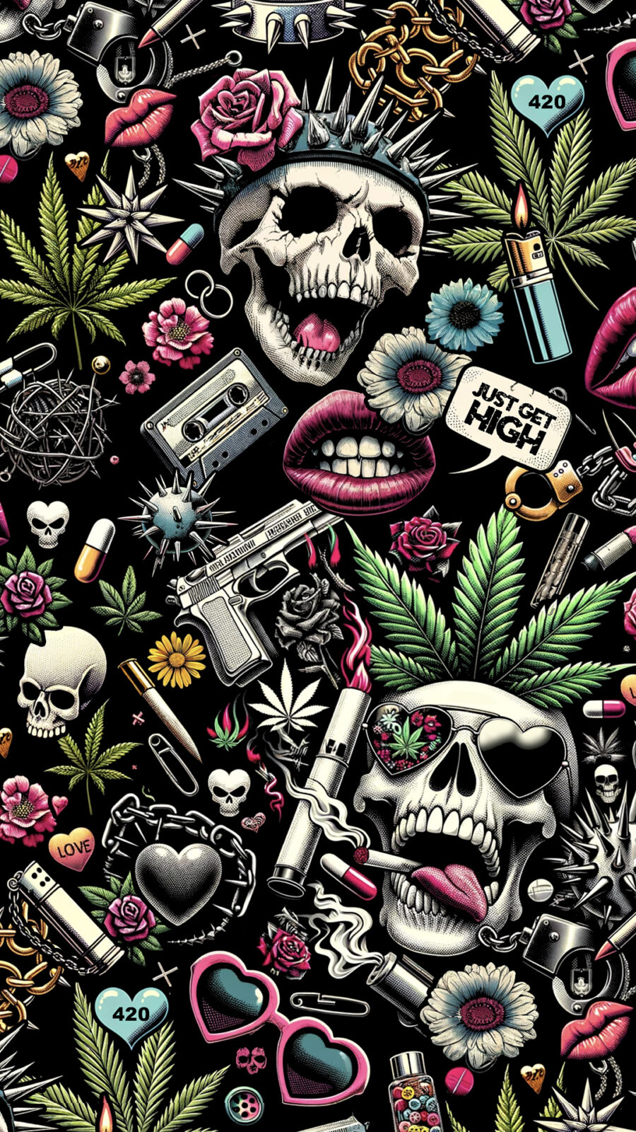 AOP Canvas High-Top: Pot Punk - Image 4