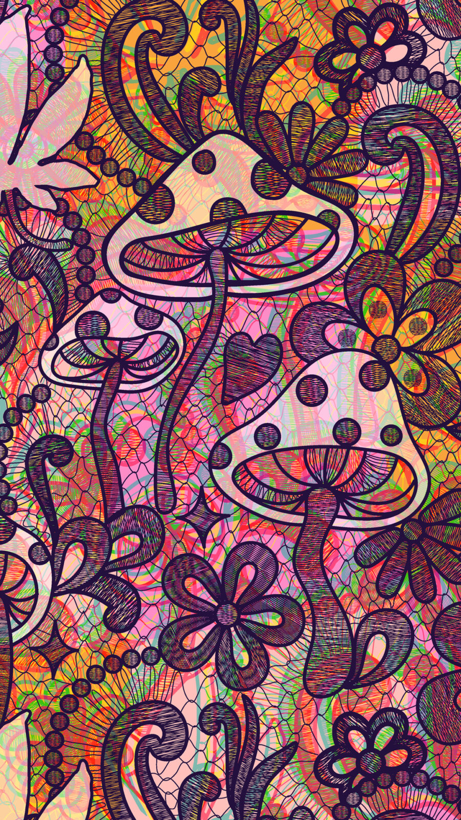 AOP Canvas High-Top: Shroom Lace - Image 4