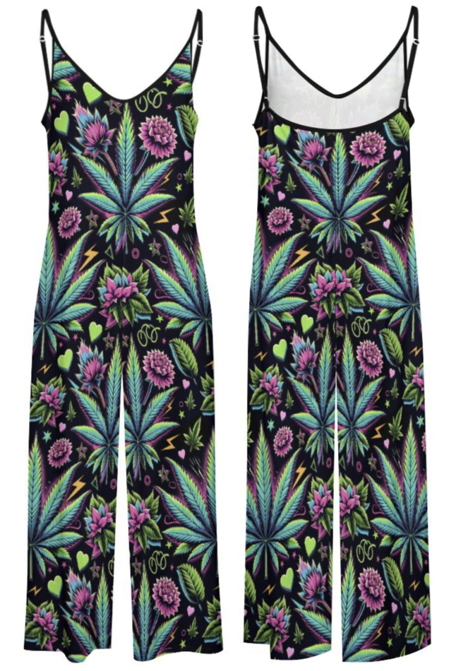 AOP Wide Leg Pocket Romper: Moon Rock - Image 2