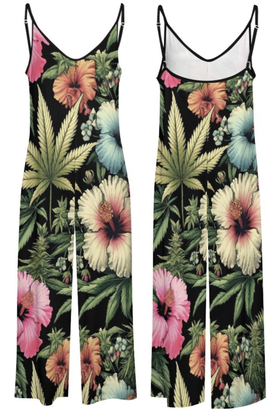 AOP Wide Leg Pocket Romper: Tropical Terps - Image 2