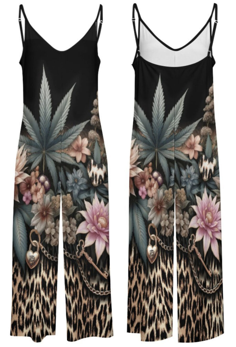 AOP Wide Leg Pocket Romper: Gardening - Image 2